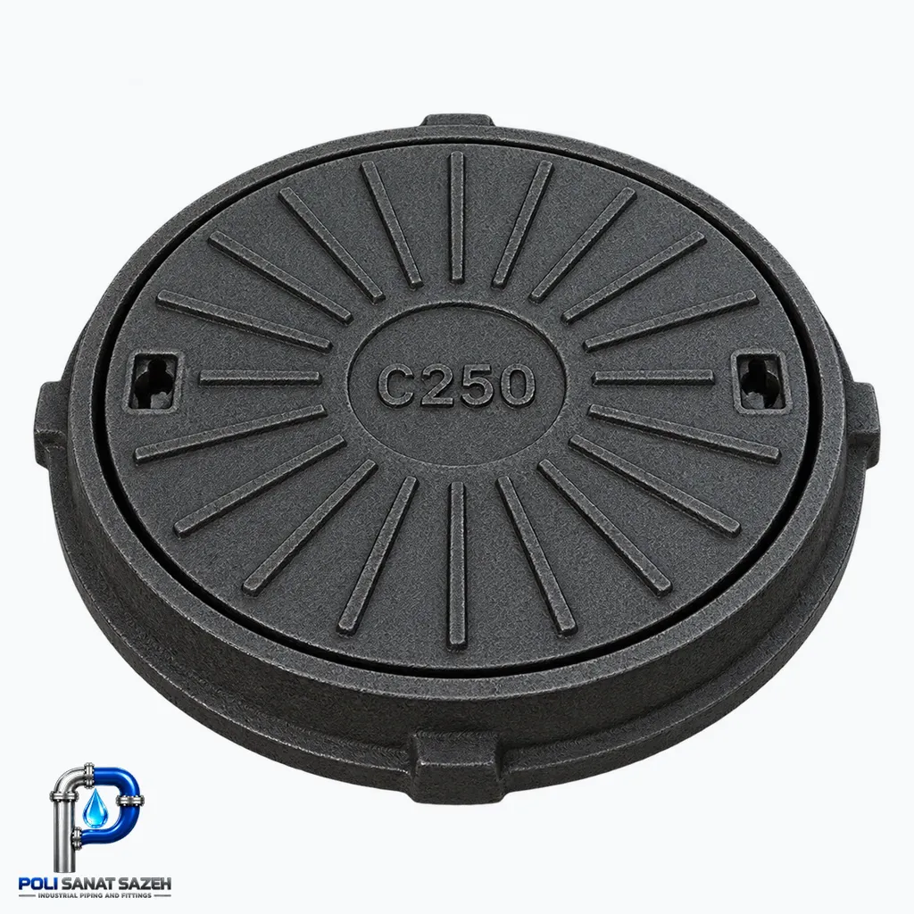 دریچه منهول 20 چدنی c250 - پلی صنعت سازه