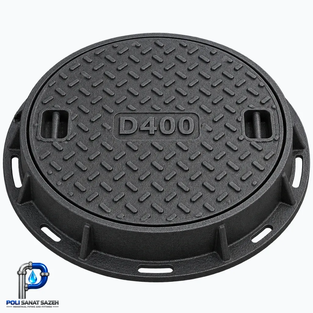 دریچه منهول 60 چدنی D400 - پلی صنعت سازه